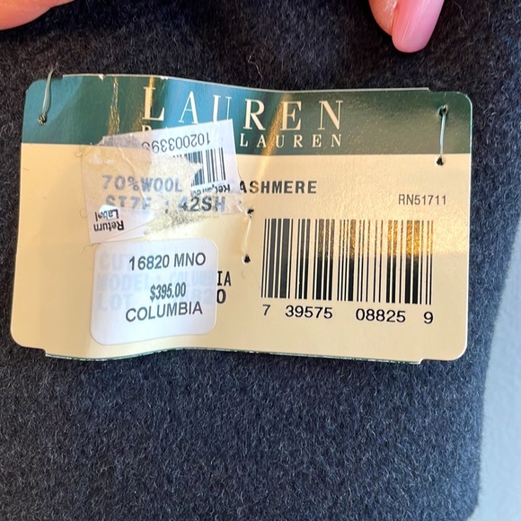 NWT Ralph Lauren cashmere/wool blend topcoat in charcoal grey - Picture 5 of 7